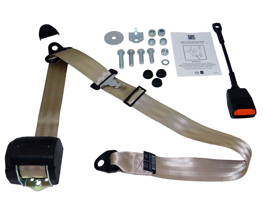 Classic Mini Front Seat Belt Kit - Beige
