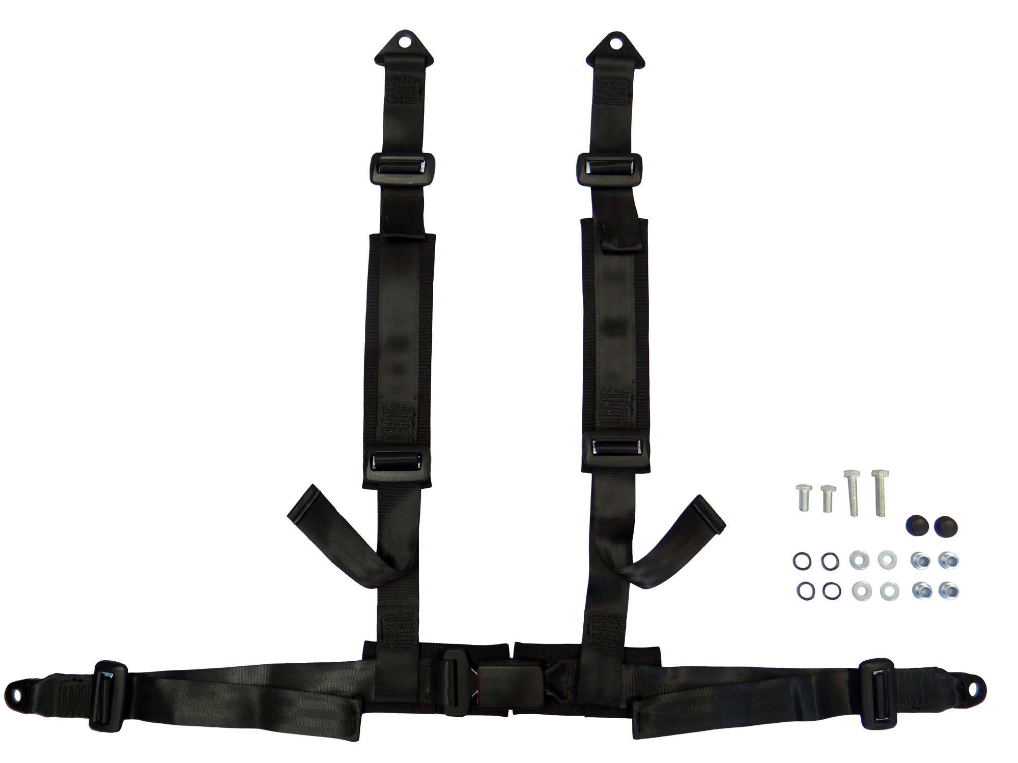Sbs 4 Point Harness (Black) Without Flash - Anchor Plate Fixing