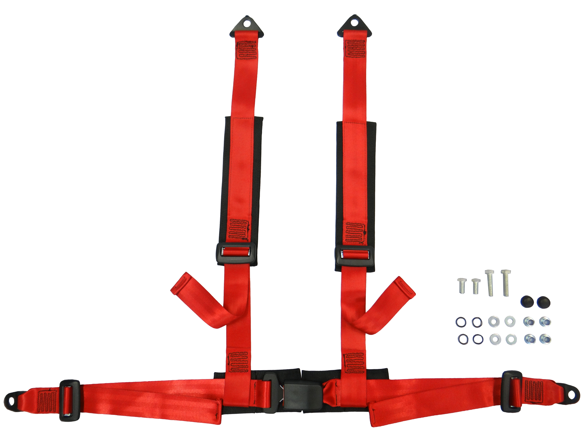 Sbs 4 Point Harness (Red) Without Flash - Anchor Plate Fixing