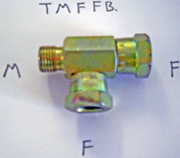 1/4 BSP (M) by 1/4 BSP (F) by 1/4 BSP (F) Tee Piece Adaptor