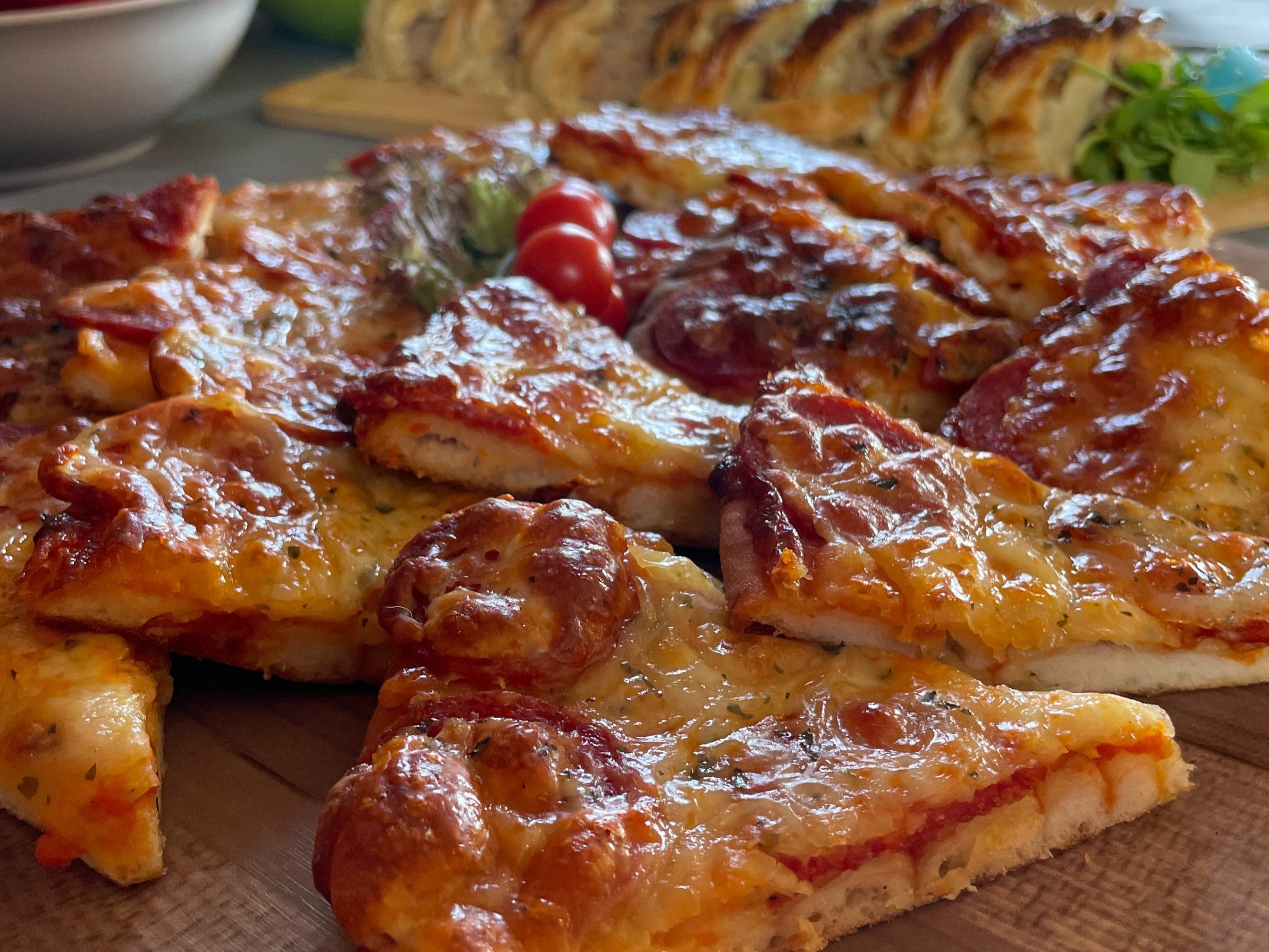 Piza and traybakes at the Clubhouse Café
