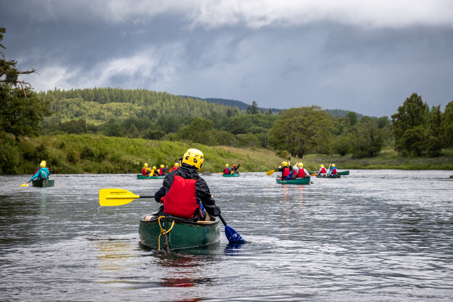 Canoe hire journey on the River Spey