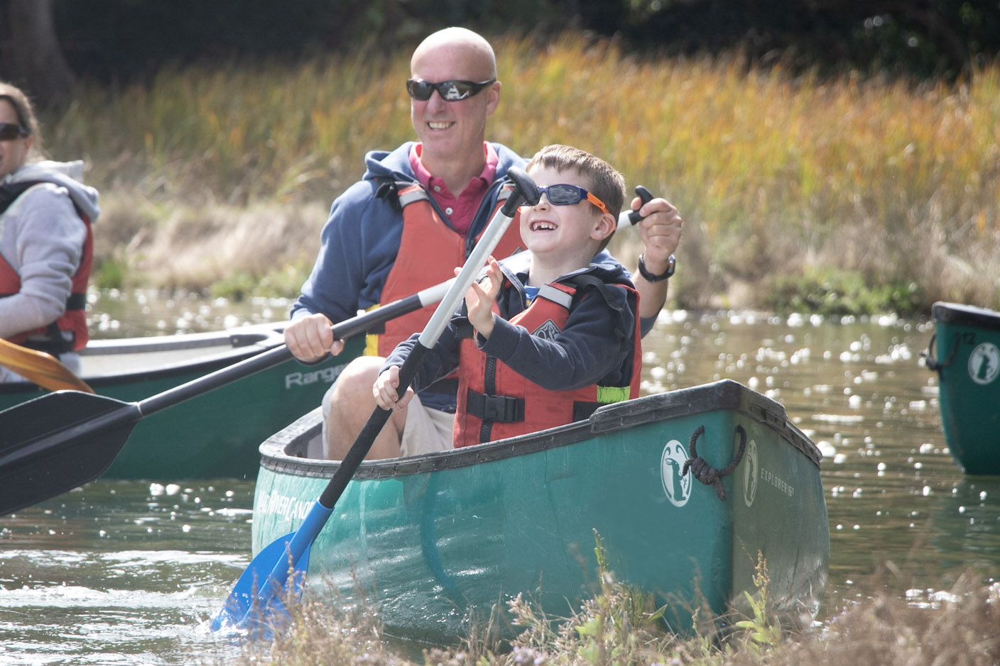 Family Canoeing on the Beaulieu River.