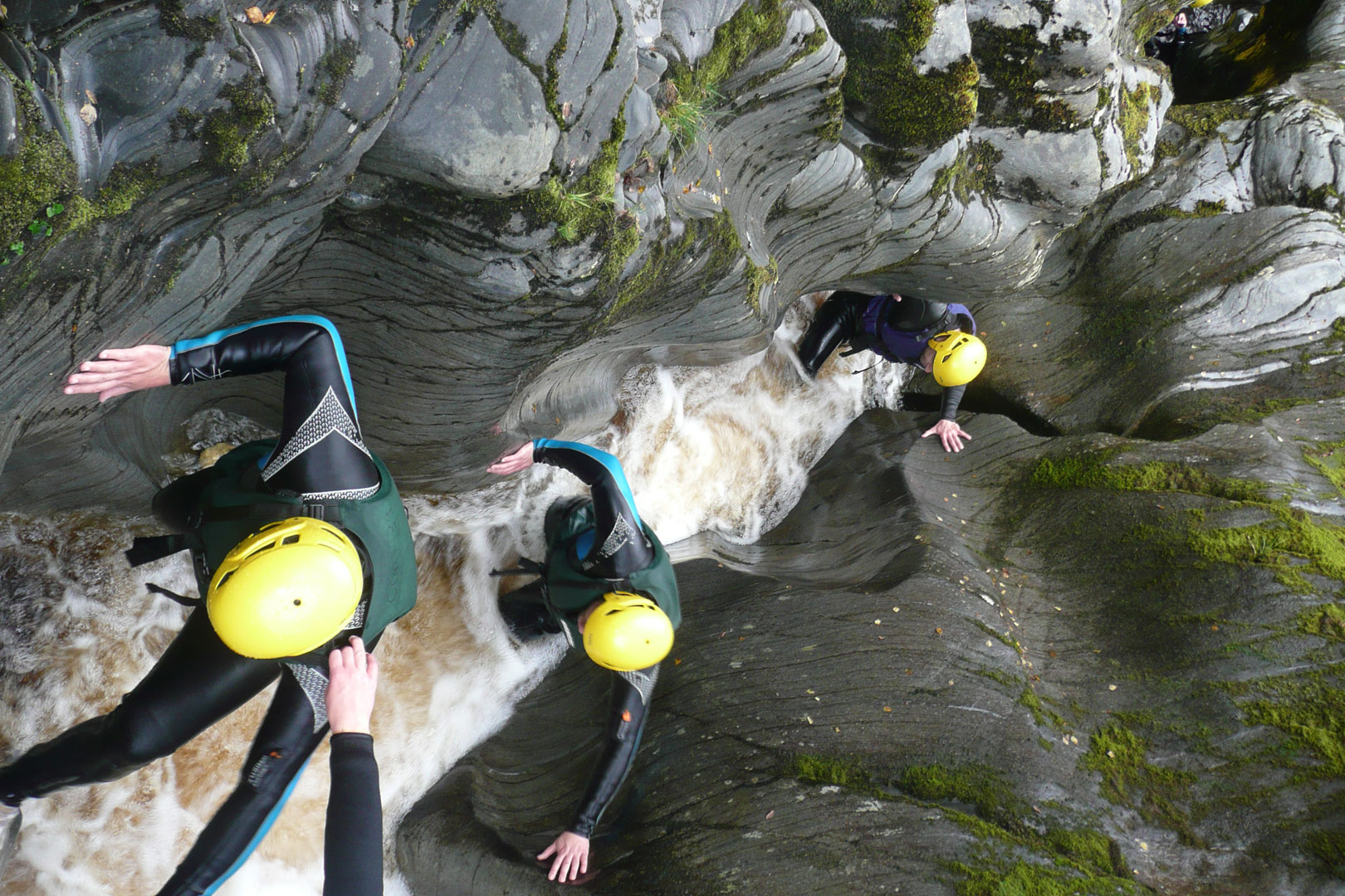 A group of Stags gorge walking in the Cairngorms National Park