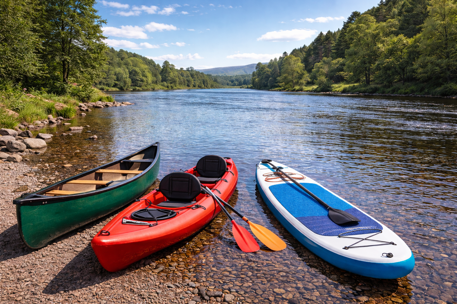 Family Canoeing on the Beaulieu River.