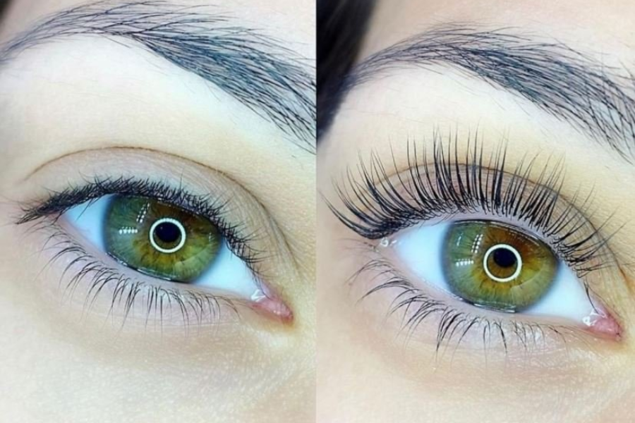 Close-up of eyelash lift results at Yuu Beauty Edinburgh