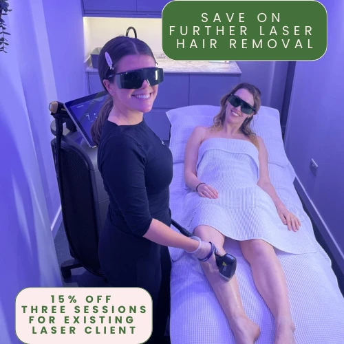 SAVE 15% ON THREE SESSIONS OF SOPRANO TITANIUM LASER HAIR REMOVAL FOR EXISTING CLIENTS