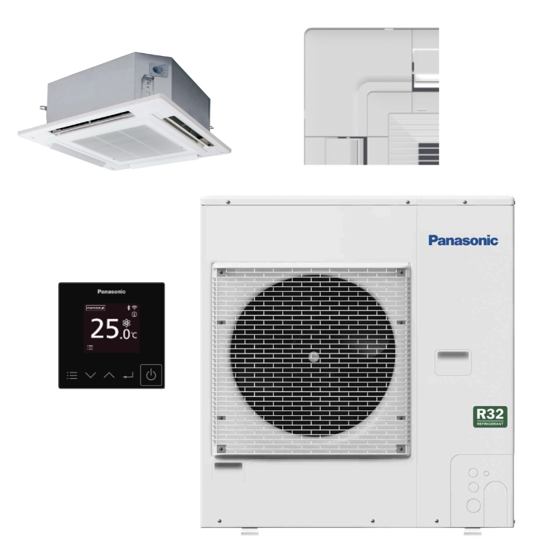 Climatiseur Panasonic Cassette Inverter S-1014PU3E + U-100PZ3E8 tri-380V 10kW