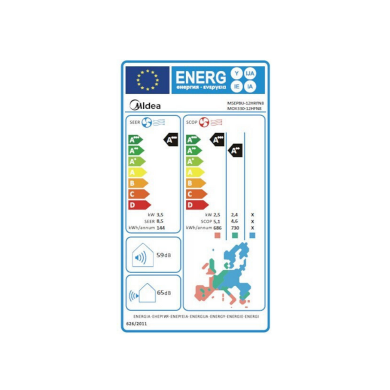 Climatiseur Midea mural Xtreme Save Pro MSEP-12HFN8AD 12.000 Btu/h