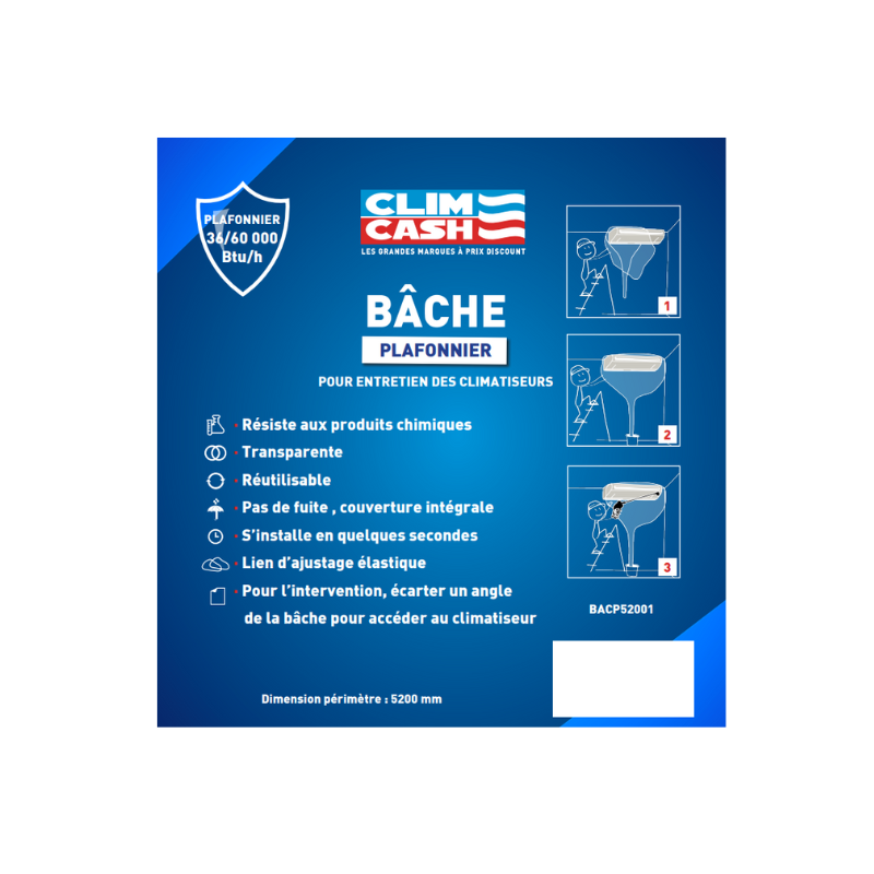 BACHE ENTRETIEN PLAFONNIER XL 36/60 KBTU