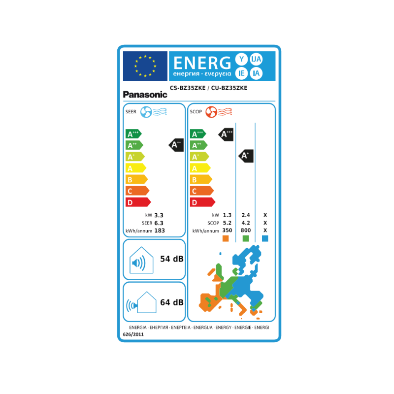 Climatiseur Panasonic Mural BZ CS-BZ35ZKE 12000 Btu/h