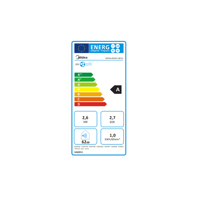 Climatiseur Midea Mobile MPPDB-12CRN7-QB6G1 12000 Btu/h
