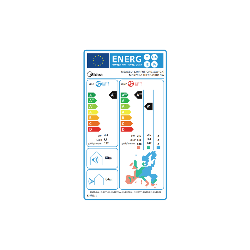 Climatiseur Midea mural Xtreme Save MSAG-12HFN8CD 12.000 Btu/h