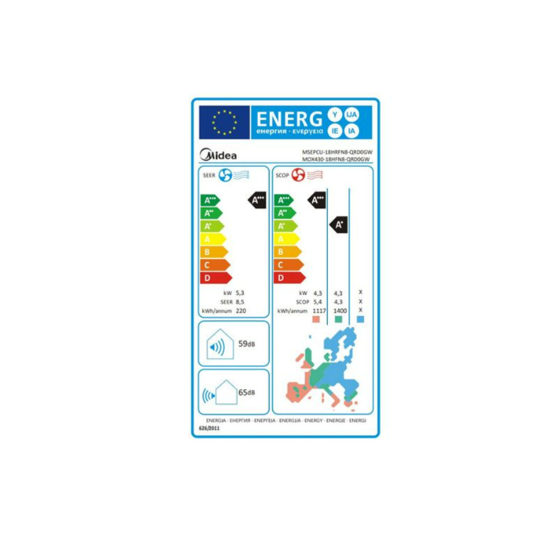 Climatiseur Midea Mural Xtreme Save Pro MSEP-18HFN8AD 18000 Btu/h