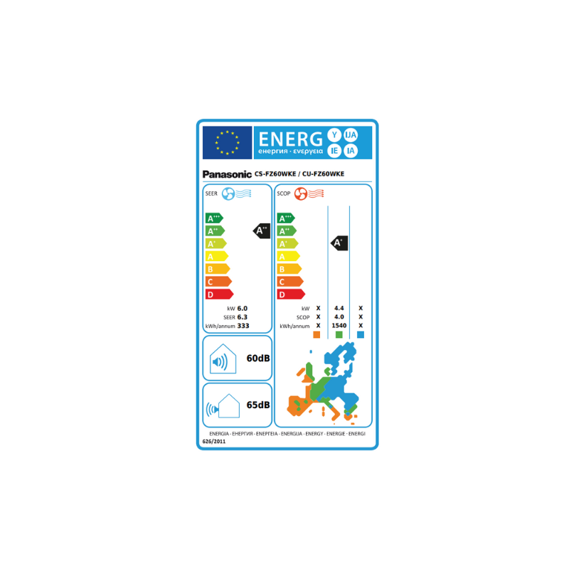 Climatiseur Panasonic mural CS/CU-FZ60WKE 6,1 kW 21000 Btu/h