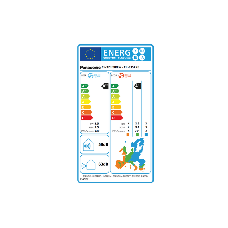 Climatiseur Panasonic Mural Inverter CS/CU-Z35XKEW 3,5 kW 12000 Btu/h