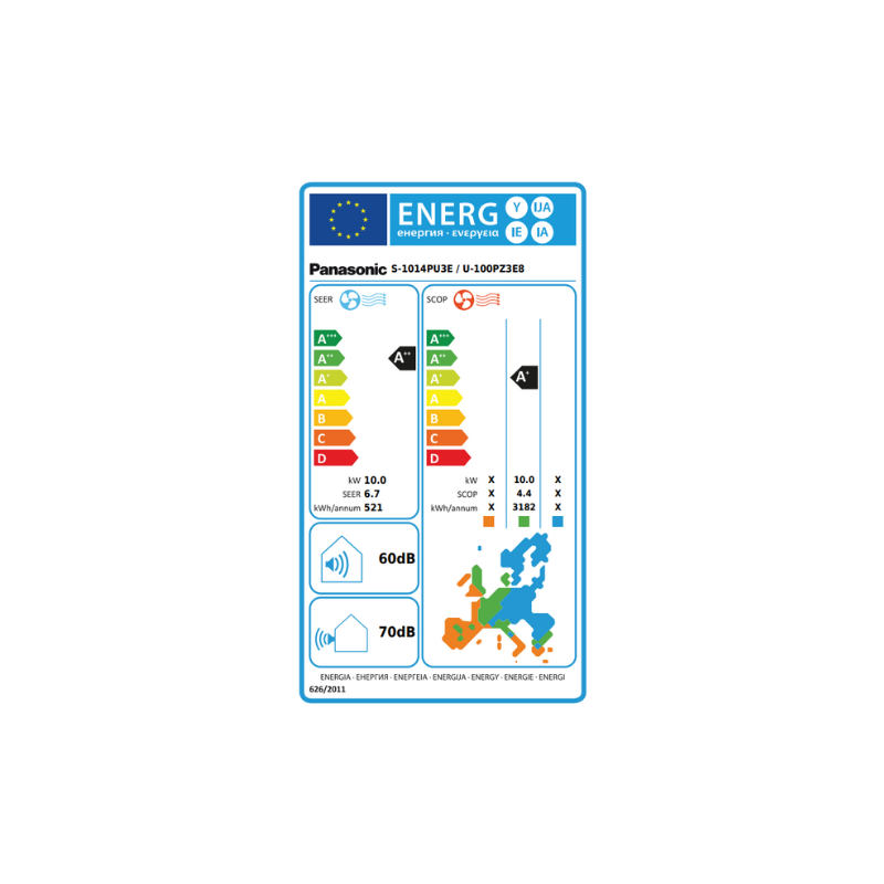 Climatiseur Panasonic Plafonnier Inverter S-1014PT3E + U-100PZ3E5 Mono-220V 10kW
