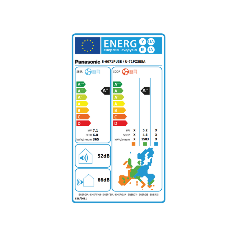 Climatiseur Panasonic Cassette Inverter S-6071PU3E + U-71PZ3E5A 220V 7,1 kW 24000 Btu/h