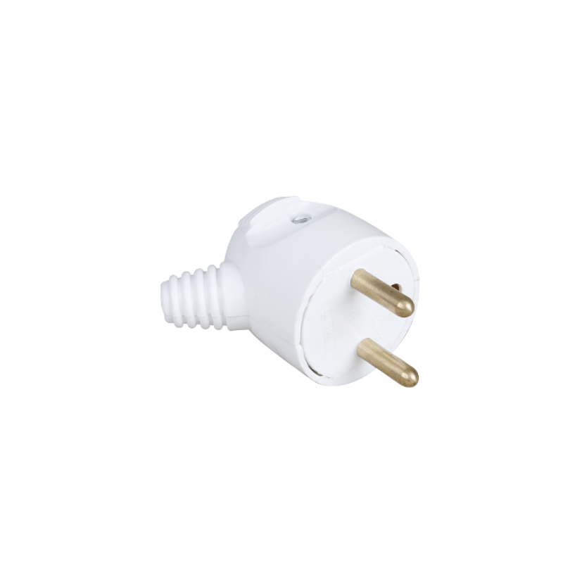 FICHE MALE BLANC EURHOM 2P T 16A INCLINE