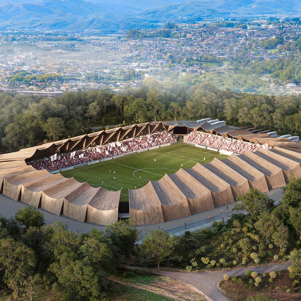 Photo representing the 'Japan's fully demountable timber stadium ' article