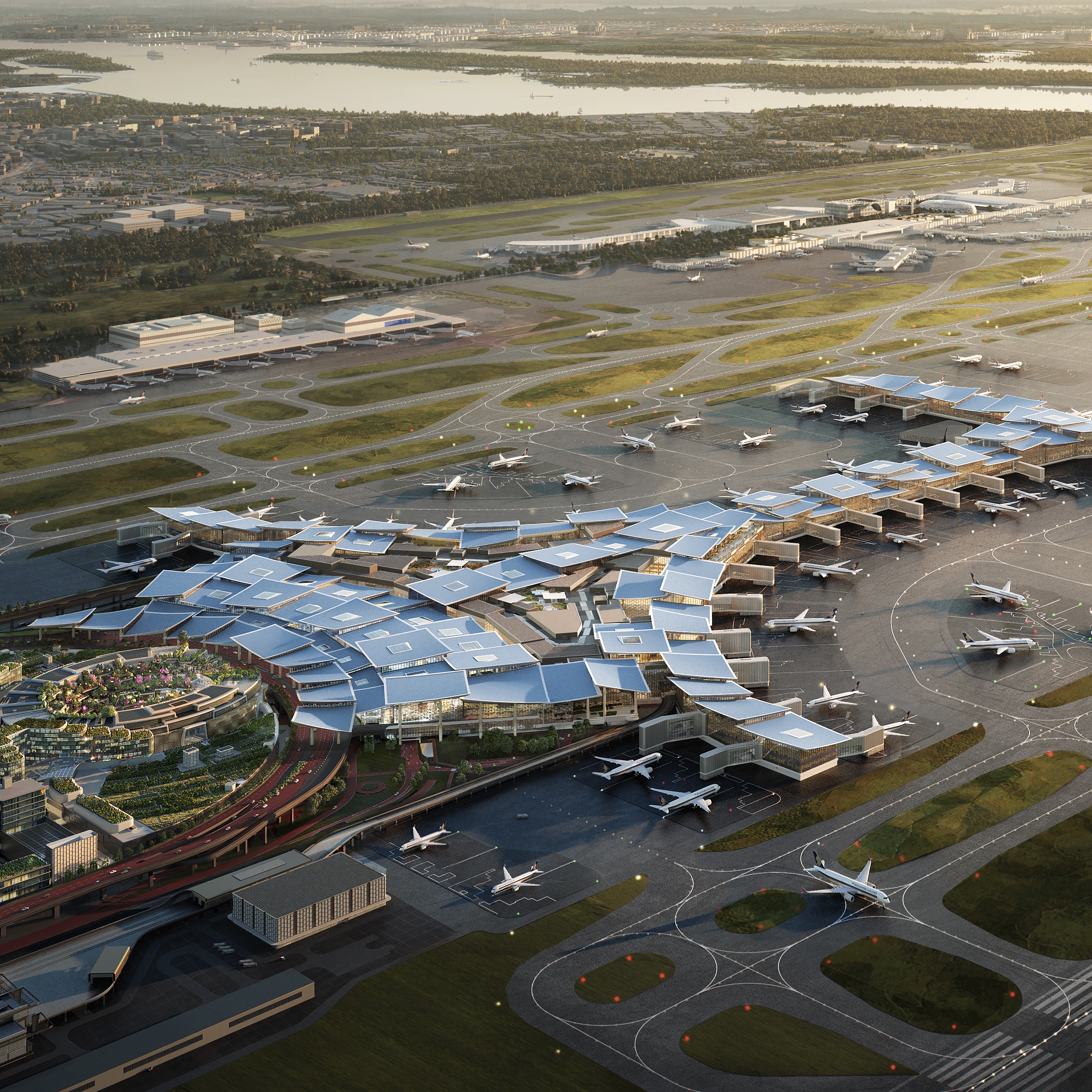 Photo representing the 'Singapore's vast new airport terminal breaks ground' article