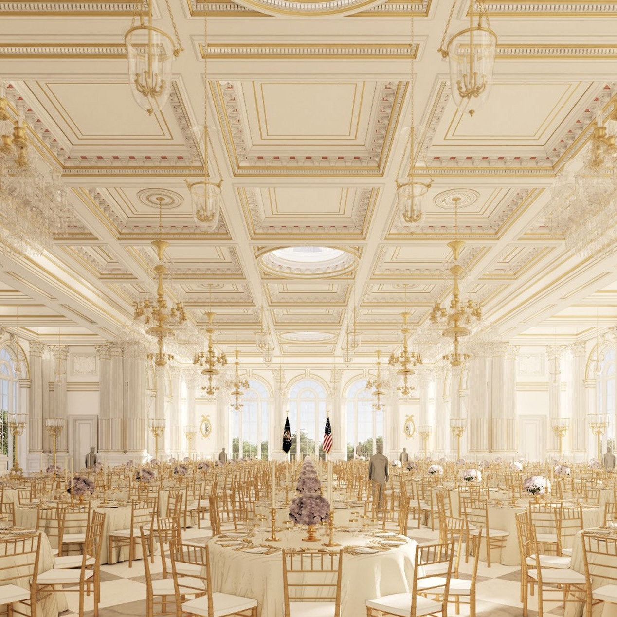 Photo representing the 'The White House State Ballroom is the complex's biggest expansion in decades' article