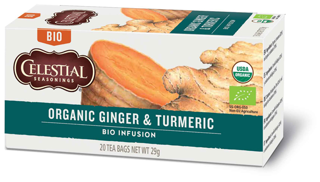 Sunita Fine Foods Celestial Seasonings Organic Ginger & Turmeric Herbal Tea
