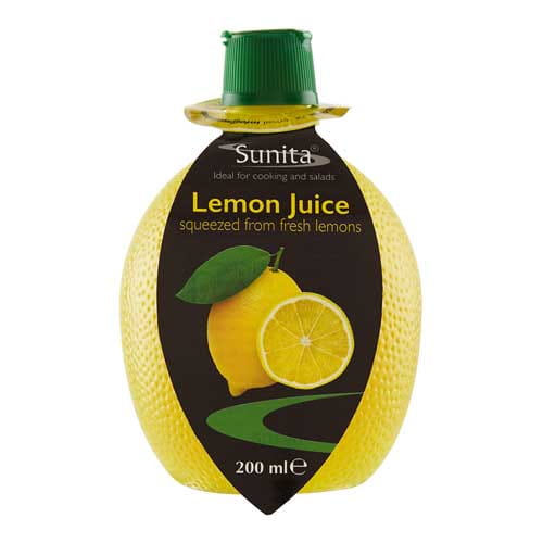 Sunita Fine Foods Lemon Juice 200 ml Squeezy Bottle