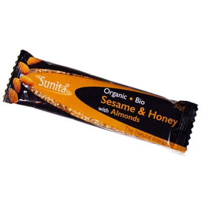 Sunita Fine Foods Organic Sesame & Honey Bar with Almonds