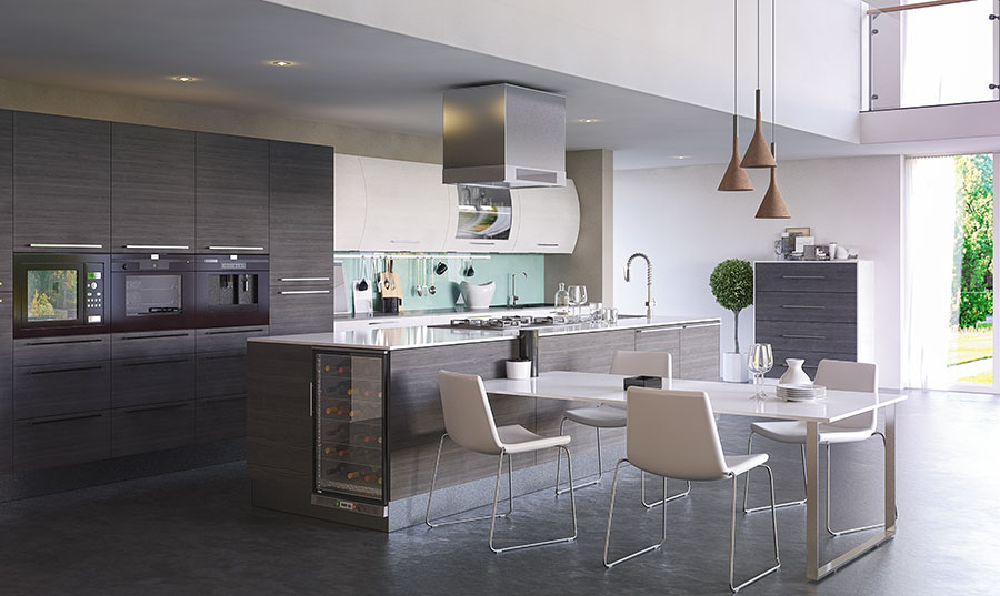 Bella Opengrain Dark Grey & White Venice Kitchen