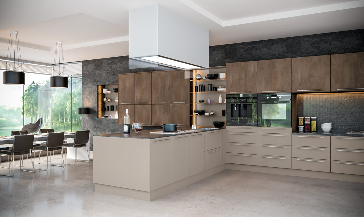 Valore Grey Brown Metallo Stone Grey Kitchen