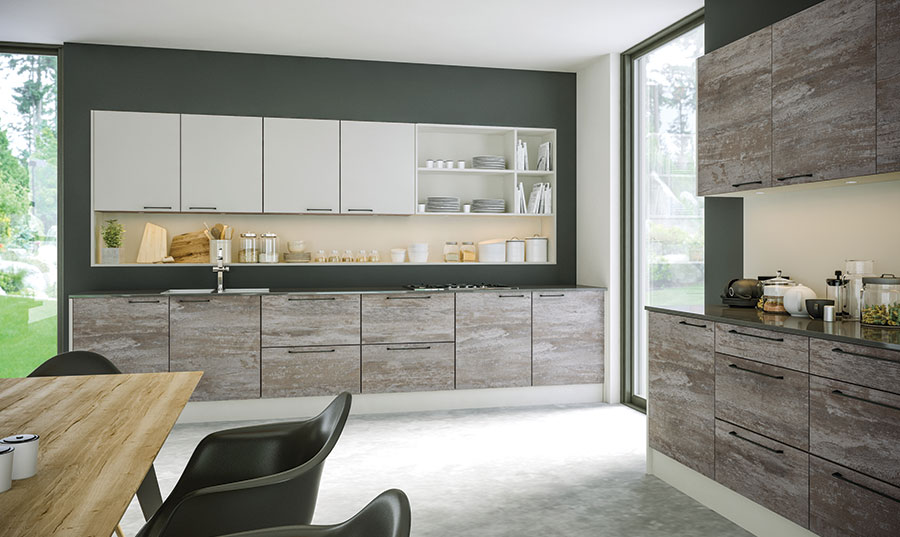 Zurfiz Driftwood Light Grey, Supermatt Light Grey Kitchen