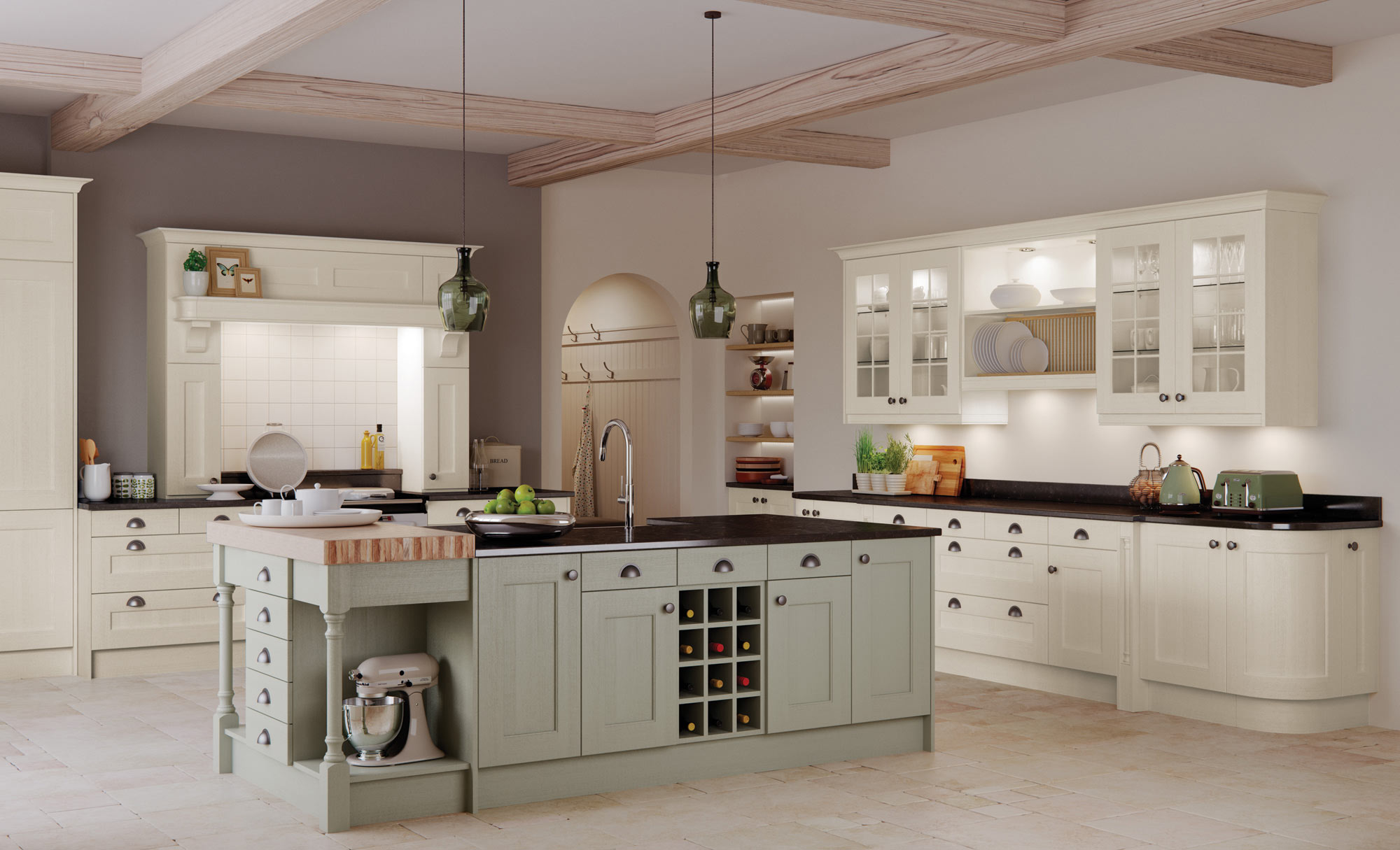 Uform Wakefield Ivory & Sage Green Kitchen