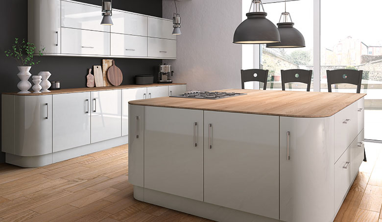 Zurfiz Ultragloss Light Grey Kitchen