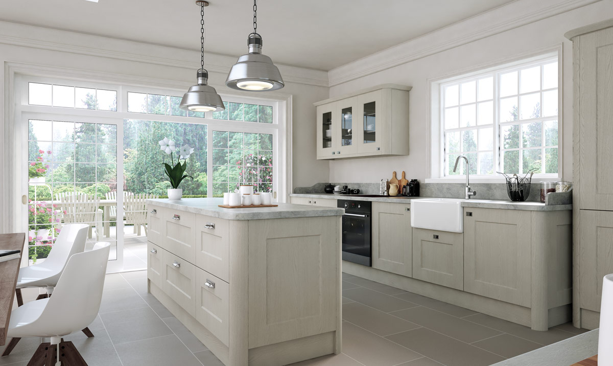 Bella Cambridge Oakgrain Grey Kitchen