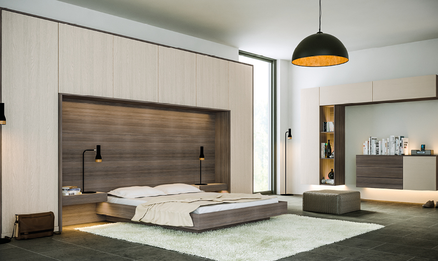Bella Oakgrain Cashmere Avola Flint Grey Venice Bedroom