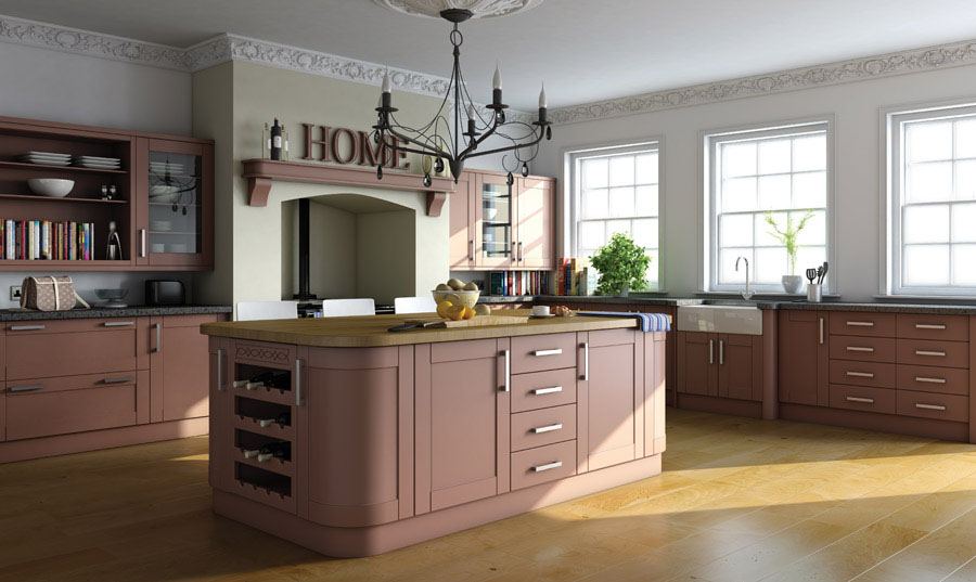 Bella Paintable Shaker Kitchen Tuscan Red