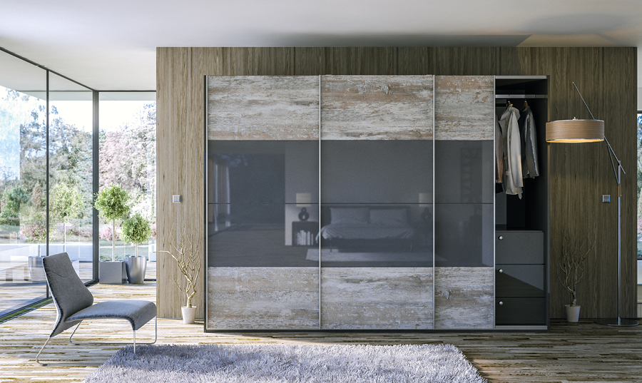 Glidor Driftwood Light Grey Ultragloss Metallic Anthracite Ultra D Bedroom