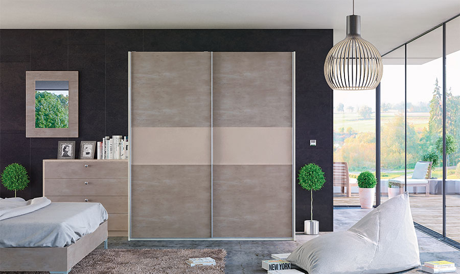 Glidor Light Concrete Cashmere Bedroom