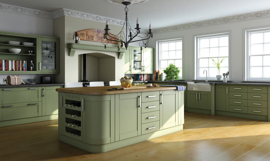 Bella Paintable Shaker Kitchen (Shown in Garden Green)