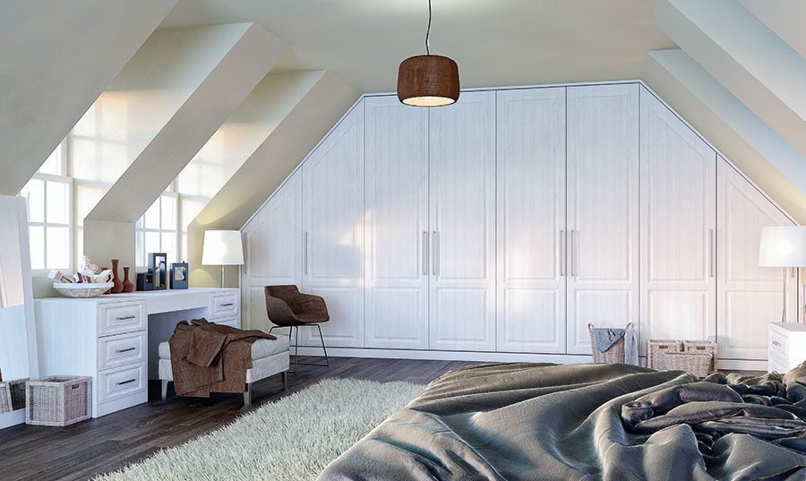 Bella Palermo Opengrain White Dormer Bedroom