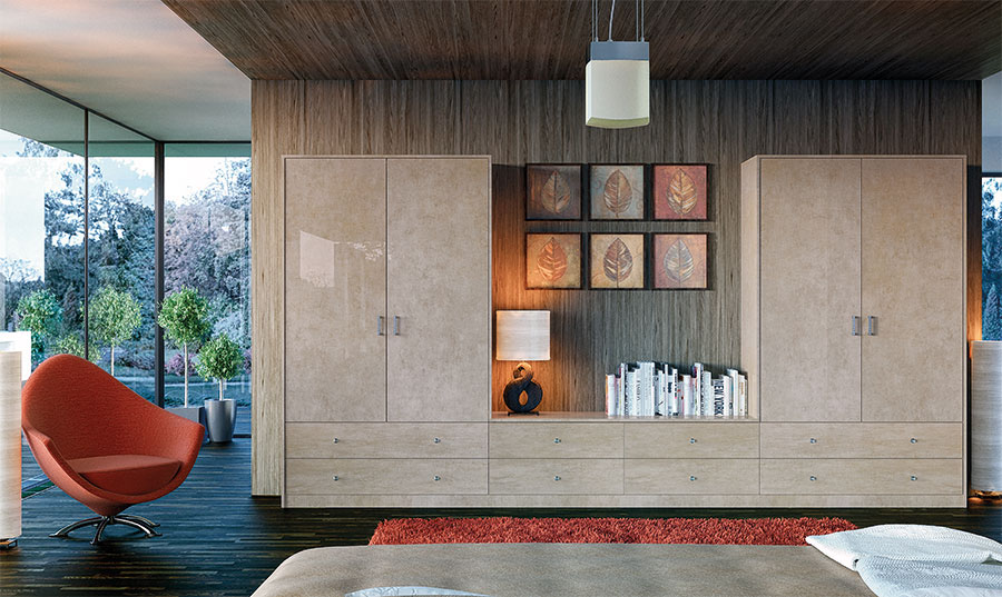 Zurfiz Ultragloss Limestone High Gloss Bedroom