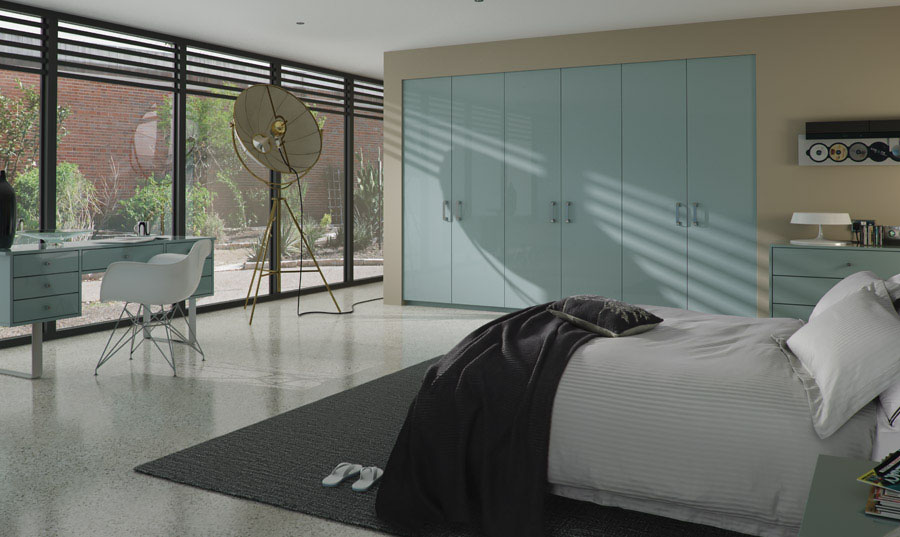 Zurfiz Ultragloss Metallic Blue Bedroom Furniture