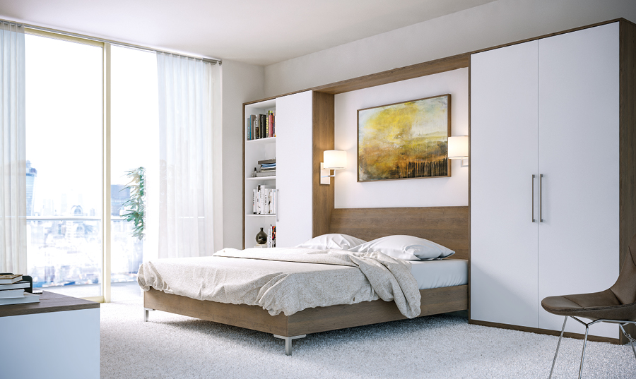 Zurfiz Gladstone Tobacco Oak and Supermatt White Bedroom