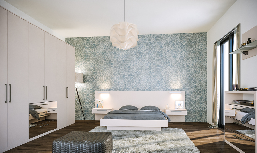 Zurfiz Supermatt Cashmere and Mirror Effect Bedroom