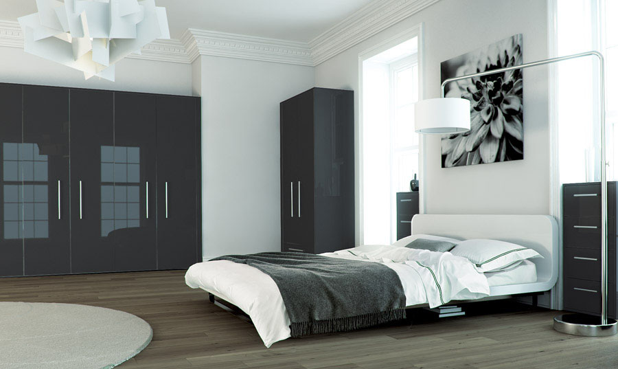 Zurfiz Ultragloss Metallic Anthracite High Gloss Bedroom Furniture
