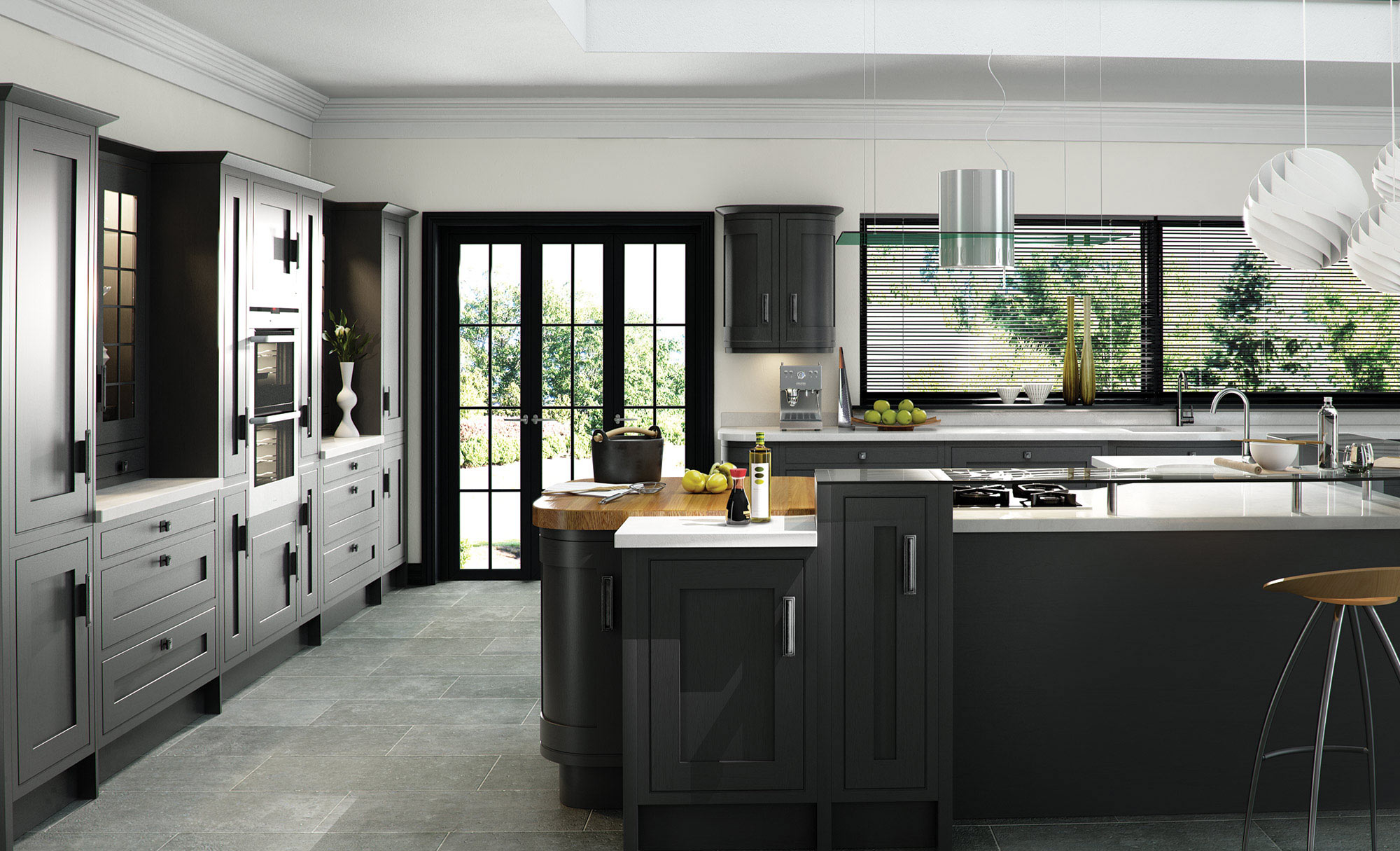 Uform Iona Oak Inframe Graphite Kitchen