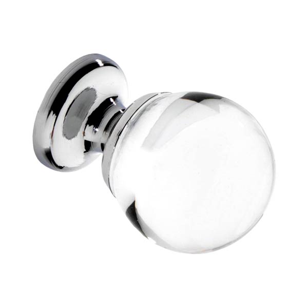 Knob Sphere, 30mm Diameter, With Bright Chrome Foot