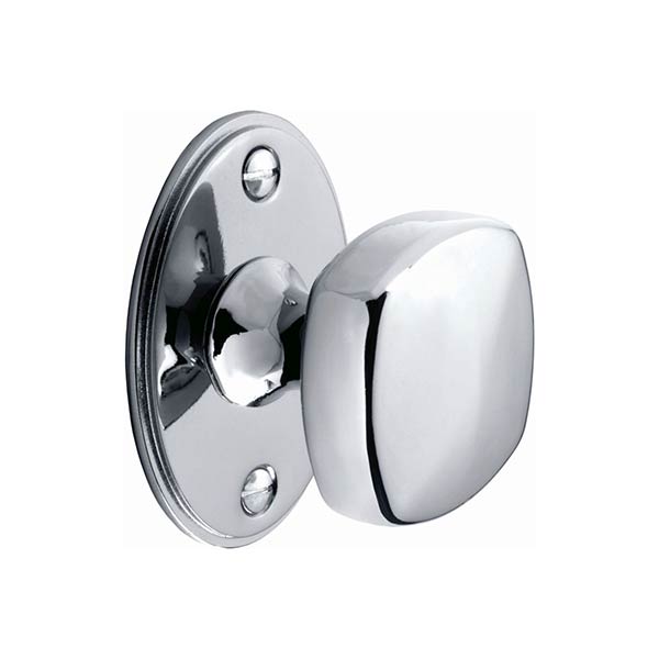 Square Knob With Back Plate, 38mm Diameter Knob