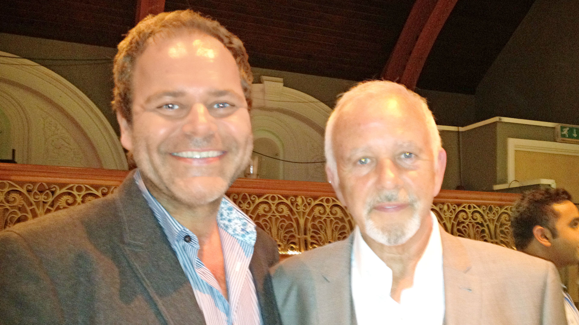 Glenn Kinsey with David Essex at the filming of 'A Gypsy Life For Me', Bio Channel